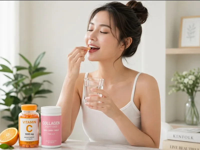 Vitamin C hỗ trợ quá trình tổng hợp collagen, giúp làn da săn chắc và khỏe hơn